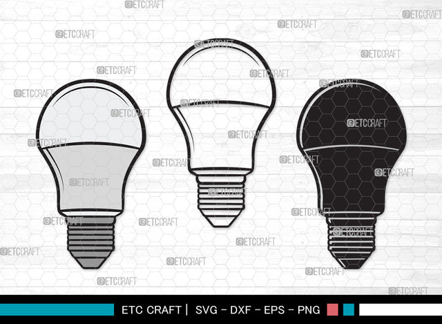 Light Bulb Clipart SVG | Energy Saving Light Svg | Light Svg | Bulb Svg | Edison Bulb Svg | Energy Bulb Svg | Light Bulb Clipart SVG ETC Craft 