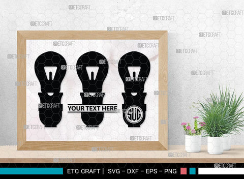 Light Bulb Monogram, Light Bulb Silhouette, Light Bulb SVG Cut Files, Light Svg, Energy Bulb Svg, Energy Saving Light Silhouette, SB00075 SVG ETC Craft 