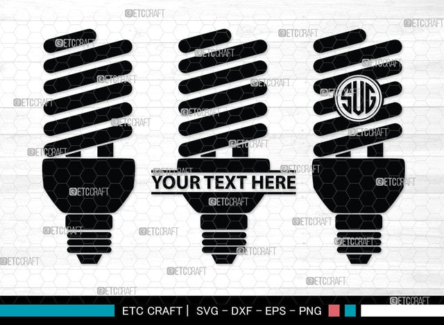 Light Bulb Monogram, Light Bulb Silhouette, Light Bulb SVG Cut Files, Light Svg, Energy Bulb Svg, Energy Saving Light Silhouette, SB00075 SVG ETC Craft 