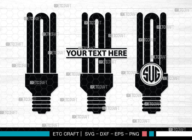 Light Bulb Monogram, Light Bulb Silhouette, Light Bulb SVG Cut Files, Light Svg, Energy Bulb Svg, Energy Saving Light Silhouette, SB00075 SVG ETC Craft 