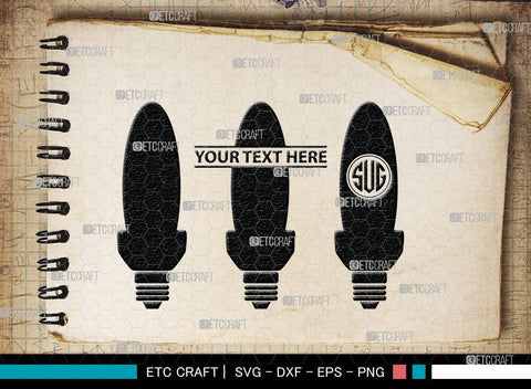 Light Bulb Monogram, Light Bulb Silhouette, Light Bulb SVG Cut Files, Light Svg, Energy Bulb Svg, Energy Saving Light Silhouette, SB00075 SVG ETC Craft 