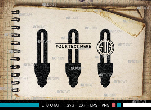 Light Bulb Monogram, Light Bulb Silhouette, Light Bulb SVG Cut Files, Light Svg, Energy Bulb Svg, Energy Saving Light Silhouette, SB00075 SVG ETC Craft 