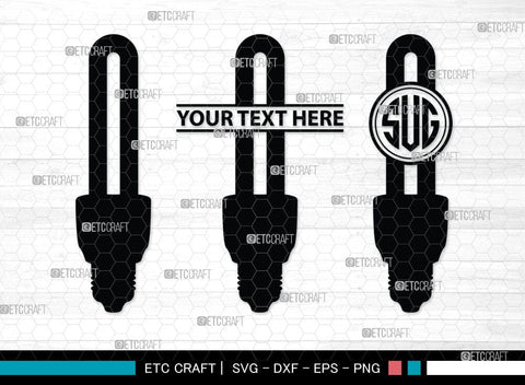 Light Bulb Monogram, Light Bulb Silhouette, Light Bulb SVG Cut Files, Light Svg, Energy Bulb Svg, Energy Saving Light Silhouette, SB00075 SVG ETC Craft 