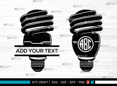Light Bulb Monogram SVG, Light Svg, Energy Bulb Svg, Circle Monogram Svg, Light Bulb Svg SVG ETC Craft 