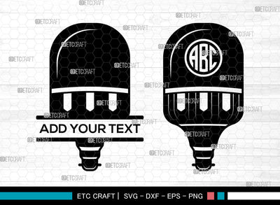 Light Bulb Monogram SVG, Light Svg, Energy Bulb Svg, Circle Monogram Svg, Light Bulb Svg SVG ETC Craft 