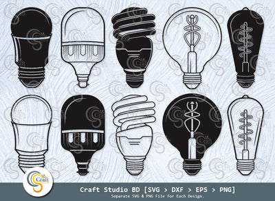 Light Bulb Silhouette, Light Svg, Energy Bulb Svg, Edison Bulb Svg, Light Bulb Svg Bundle SVG ETC Craft 