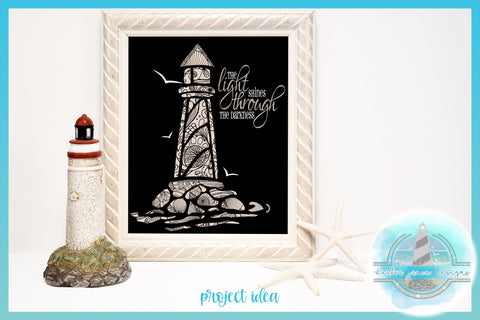 Light Shines Through The Darkness Quote Lighthouse Mandala SVG SVG SVGcraze 