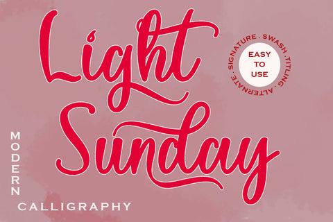 Light Sunday Font Prasetya Letter 