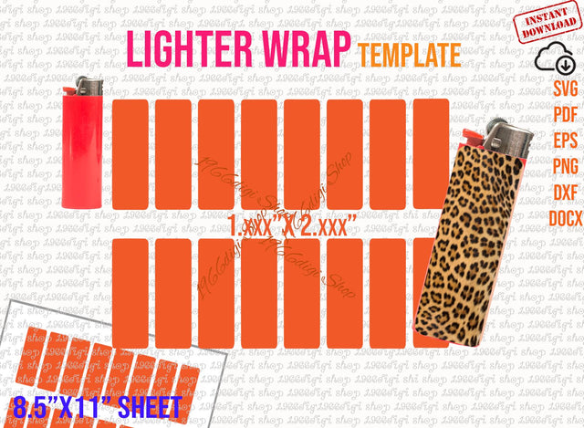 Lighter Svg, Lighter Wrap Template, Lighter Label Template, Lighter Wrapper Template,Lighter Svg, Sublimation 8.5x11 Sheet Svg, Png Dxf Docx SVG 1966digi 