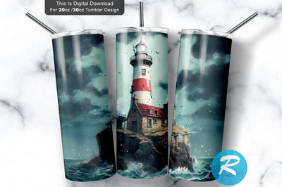 Lighthouse 20 oz / 30 oz Tumbler PNG Sublimation Regulrcrative 