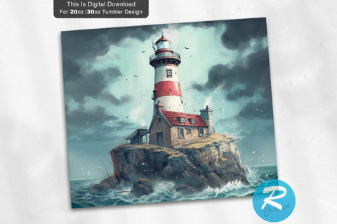 Lighthouse 20 oz / 30 oz Tumbler PNG Sublimation Regulrcrative 