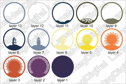 Lighthouse layered mandala SVG 3d mandala svg Layered paper cut file 3D Paper LanaMagDigital 