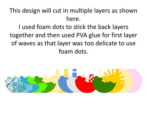 Lighthouse, Layered paper cut file design. SVG Digital Gems 
