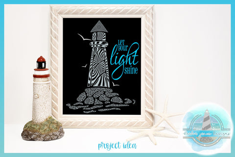 Lighthouse Mandala Zentangle Let Your Light Shine Quote SVG SVG SVGcraze 