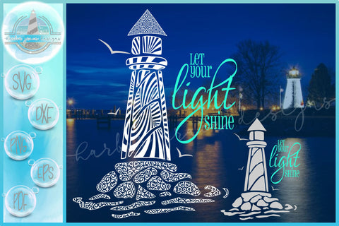 Lighthouse Mandala Zentangle Let Your Light Shine Quote SVG SVG SVGcraze 