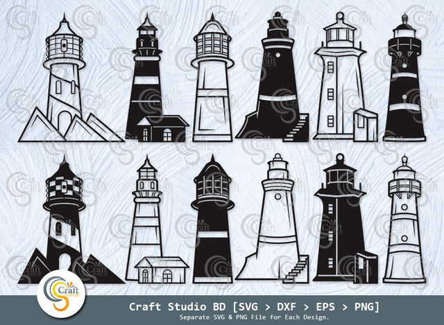 Lighthouse Silhouette, Lighthouse SVG, Lighthouse Stencil Svg, Nautical Lighthouse Svg, Lighthouse Icon Svg, Lighthouse Decal Svg, Lighthouse Bundle SVG ETC Craft 