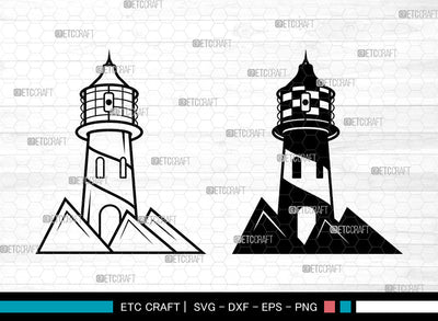 Lighthouse SVG, Lighthouse SVG, Lighthouse Stencil Svg, Nautical Lighthouse Svg, Lighthouse Icon Svg, Lighthouse Decal Svg, Lighthouse SVG ETC Craft 
