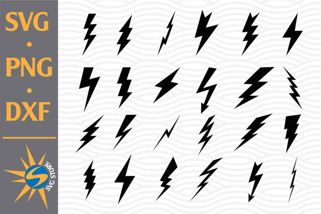 Lighting Bolt SVG, PNG, DXF Digital Files Include SVG SVGStoreShop 