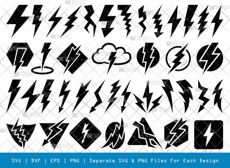 Lightning Bolt SVG, Flash Silhouette, Bolt Svg, Thunder Bolt Svg, Lightning Svg, Lightning Icon Svg, Lightning Flash Svg, Flash Bundle SVG ETC Craft 