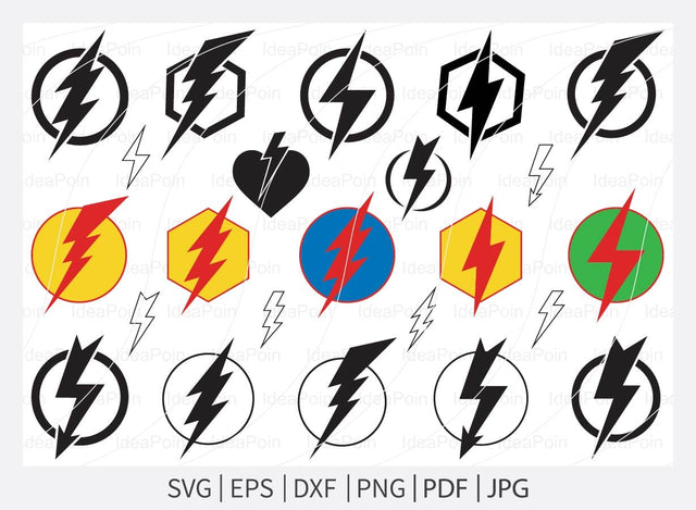 Lightning Bolt svg, Lightning vector, Thunder svg, Flash svg, Lightning svg, Lightning Bolt Bundle SVG Dinvect 