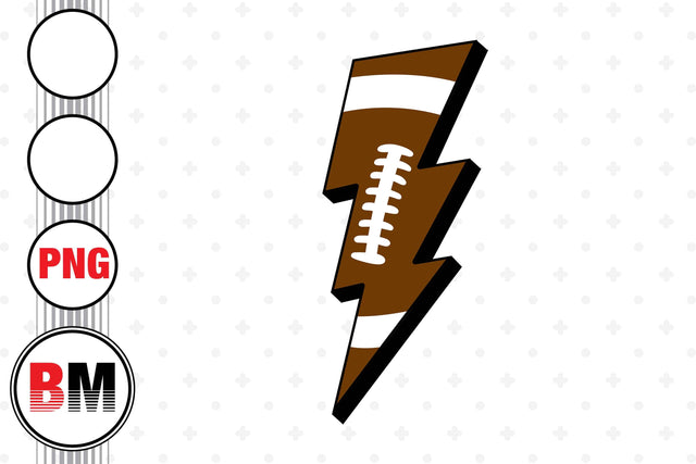 Lightning Football PNG Files Sublimation BMDesign 