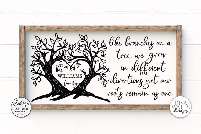 Like Branches On A Tree SVG | Family Tree Customizable Design For Sign SVG Diva Watts Designs 