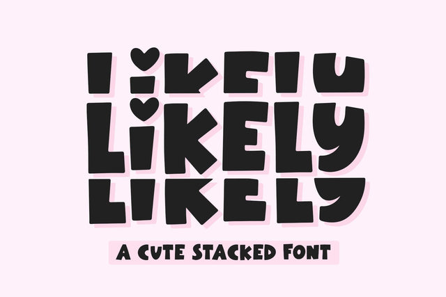 Likely Stacked - Fun Stacked Font Font KA Designs 