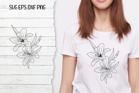 Lilium Flower bouquet svg-01 SVG SmmrDesign 