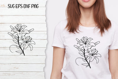 Lilium Flower bouquet svg-02 SVG SmmrDesign 