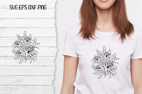 Lilium Flower bouquet svg-05 SVG SmmrDesign 