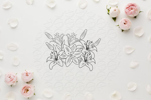 Lilium Flower bouquet svg-06 SVG SmmrDesign 