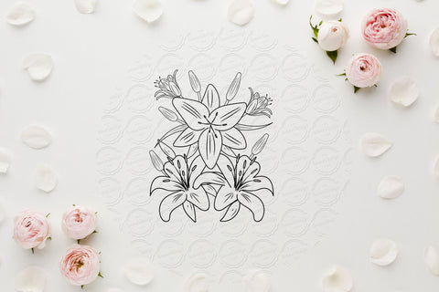 Lilium Flower bouquet svg-08 SVG SmmrDesign 