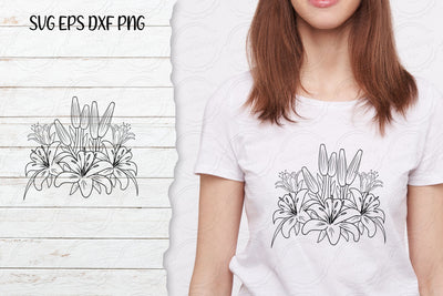 Lilium Flower bouquet svg-09 SVG SmmrDesign 