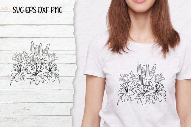 Lilium Flower bouquet svg-09 SVG SmmrDesign 