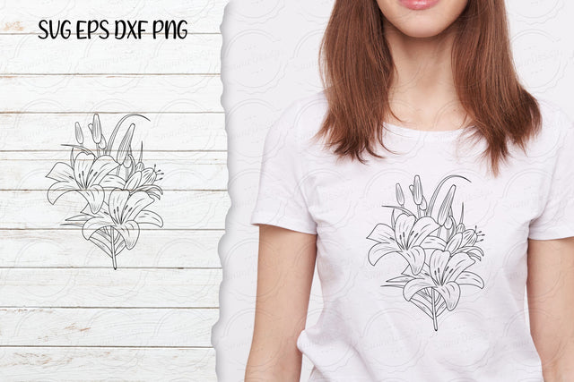 Lilium Flower bouquet svg-10 SVG SmmrDesign 