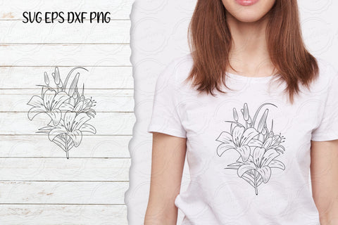 Lilium Flower bouquet svg-10 SVG SmmrDesign 