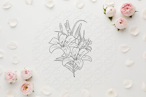 Lilium Flower bouquet svg-10 SVG SmmrDesign 