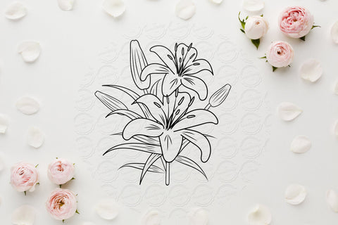 Lilium Flower bouquet svg-11 SVG SmmrDesign 