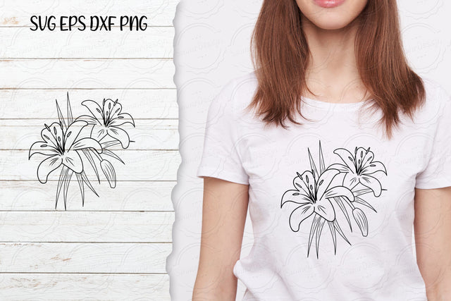 Lilium Flower bouquet svg-12 SVG SmmrDesign 