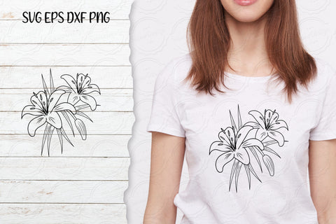 Lilium Flower bouquet svg-12 SVG SmmrDesign 