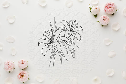 Lilium Flower bouquet svg-12 SVG SmmrDesign 