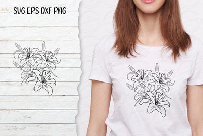 Lilium Flower bouquet svg-13 SVG SmmrDesign 