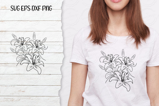 Lilium Flower bouquet svg-13 SVG SmmrDesign 