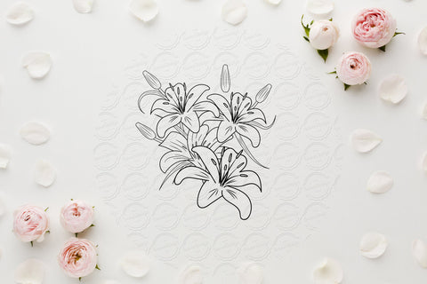 Lilium Flower bouquet svg-13 SVG SmmrDesign 