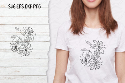 Lilium Flower bouquet svg-14 SVG SmmrDesign 