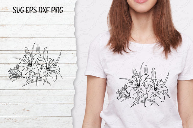 Lilium Flower bouquet svg-15 SVG SmmrDesign 