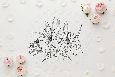 Lilium Flower bouquet svg-15 SVG SmmrDesign 