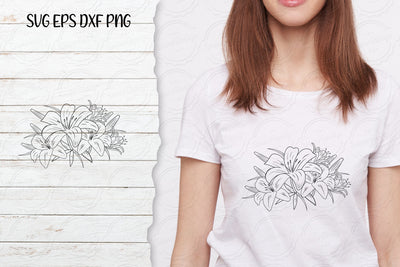 Lilium Flower bouquet svg-16 SVG SmmrDesign 