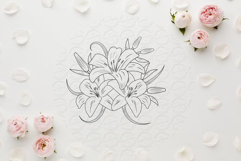 Lilium Flower bouquet svg-17 SVG SmmrDesign 