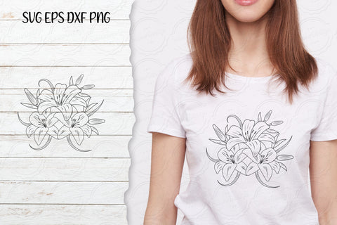 Lilium Flower bouquet svg-17 SVG SmmrDesign 